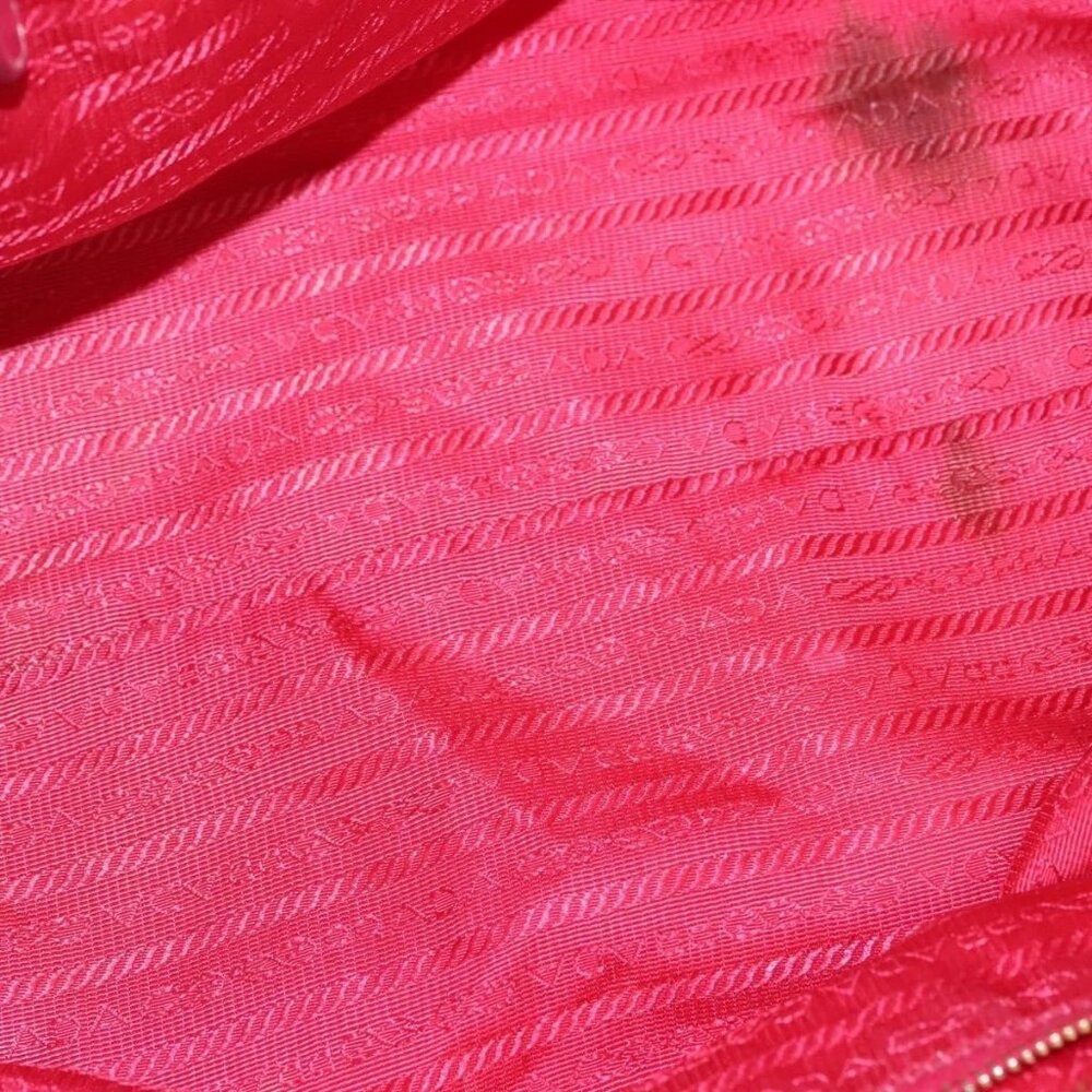 PRADA Hand Bag Nylon Pink Gold Auth - Picture 10 of 16